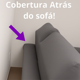 Capa de Sofá Retrátil Spandex + 2 Capas de Almofadas + Fixadores, Lisas , Pronta entrega, (2,3 Lugares)