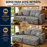 Capa de Sofá Retrátil Spandex + 2 Capas de Almofadas + Fixadores, Estampadas, Pronta entrega, (2,3 Lugares)