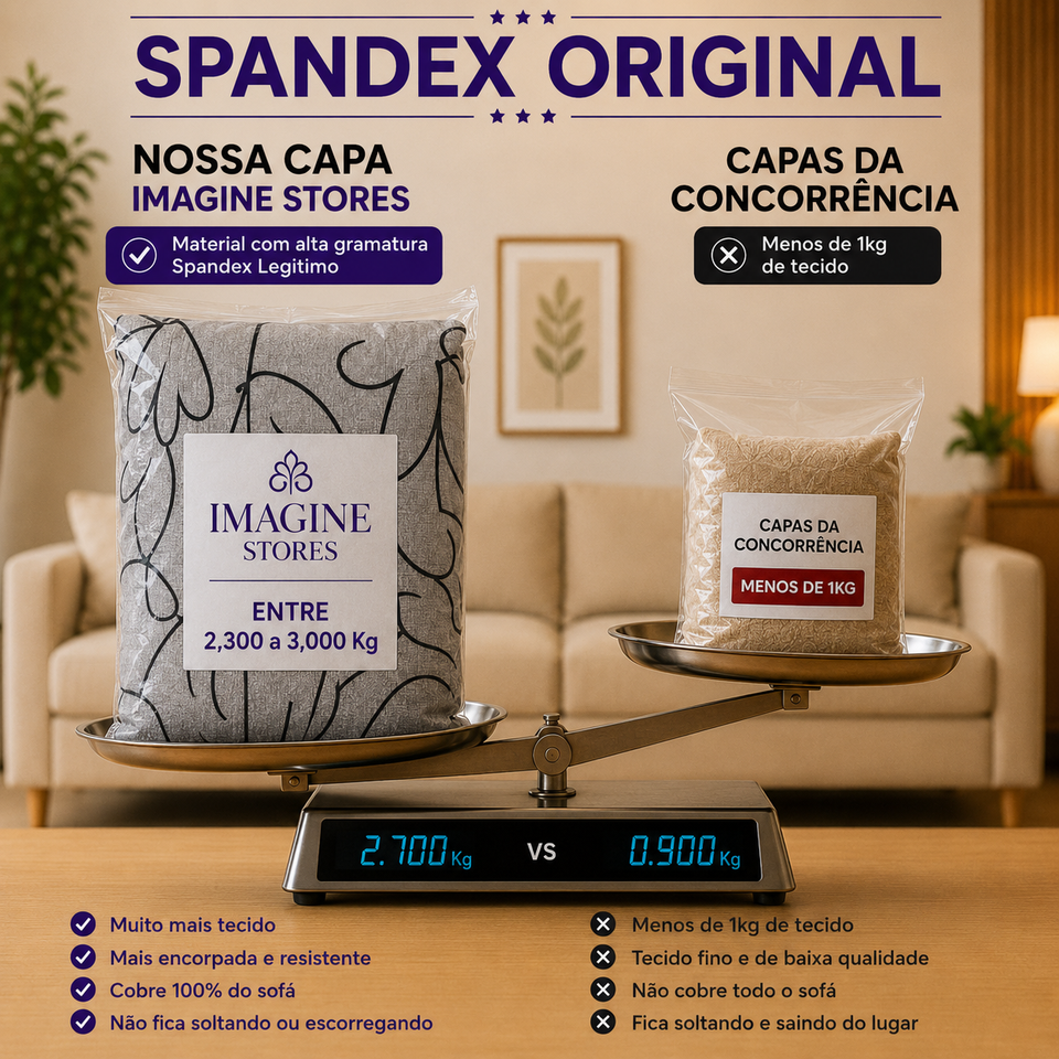 Capa de Sofá Retrátil Spandex + 2 Capas de Almofadas + Fixadores, Estampadas, Pronta entrega, (2,3 Lugares)