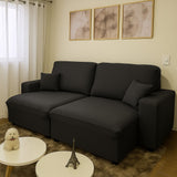 Capa de Sofá Retrátil Spandex + 2 Capas de Almofadas + Fixadores, Lisas , Pronta entrega, (2,3 Lugares)