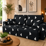 Capa de Sofá Retrátil Spandex + 2 Capas de Almofadas + Fixadores, Estampadas, Pronta entrega, (2,3 Lugares)