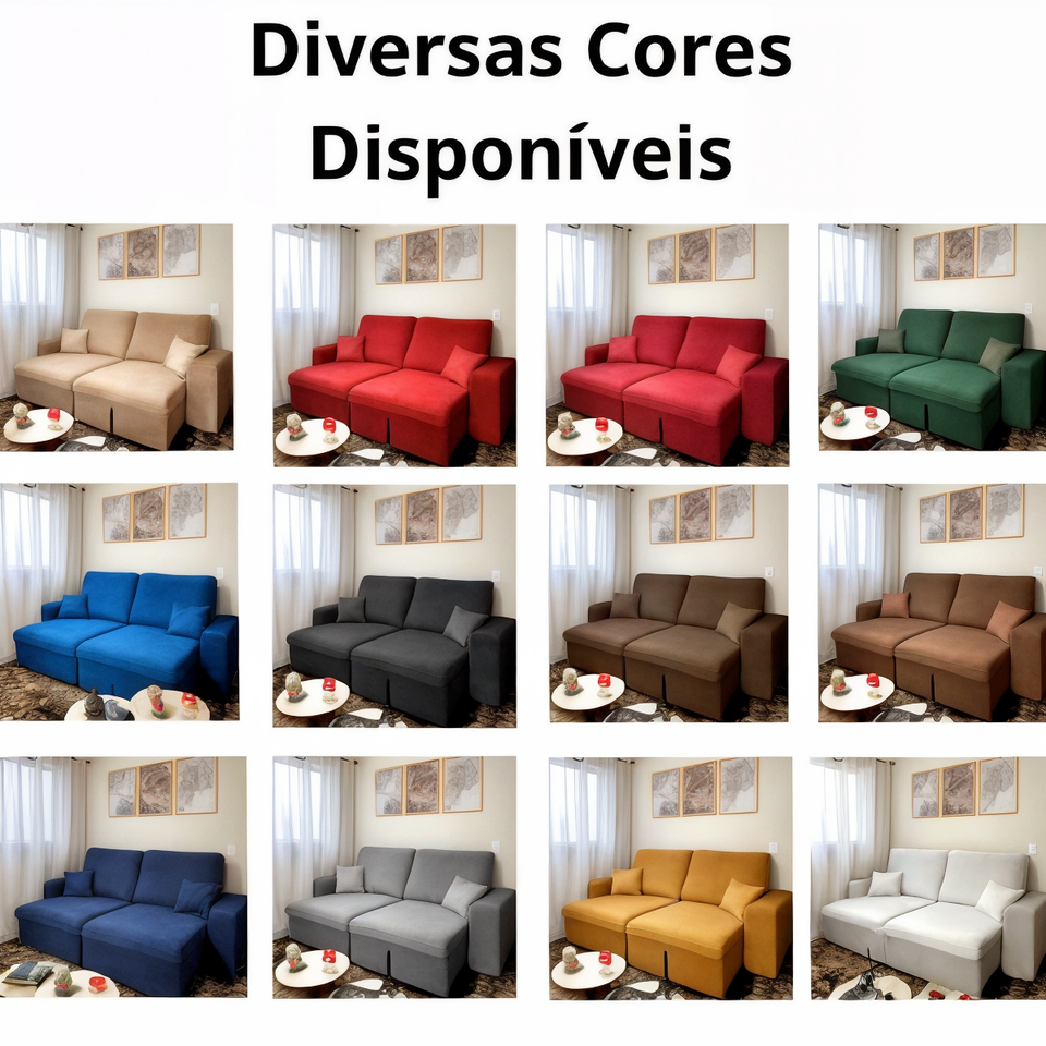 Capa de Sofá Retrátil Spandex + 2 Capas de Almofadas + Fixadores, Lisas , Pronta entrega, (2,3 Lugares)